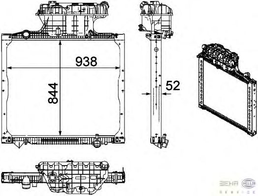 Радиатор, охлаждение двигателя HELLA 8MK 376 756-011