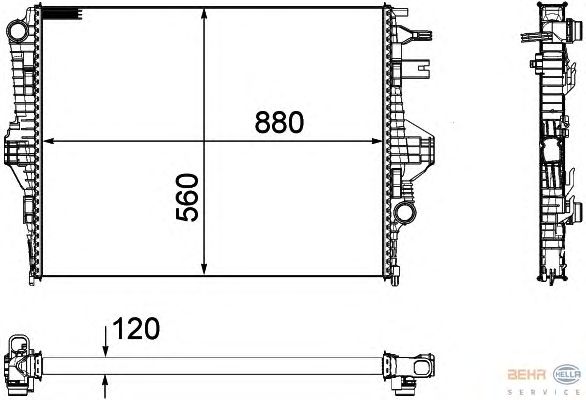 Радиатор, охлаждение двигателя HELLA 8MK 376 756-341