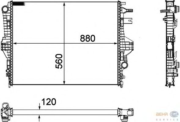 Радиатор, охлаждение двигателя HELLA 8MK 376 756-351