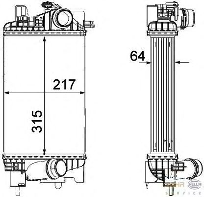 Интеркулер HELLA 8ML 376 756-411