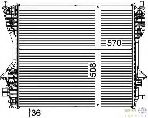 Радиатор, охлаждение двигателя HELLA 8MK 376 756-671