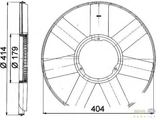 Крыльчатка вентилятора охлаждения HELLA 8MV 376 757-481