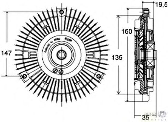Вязкостная муфта вентилятора охлаждения HELLA 8MV 376 758-441