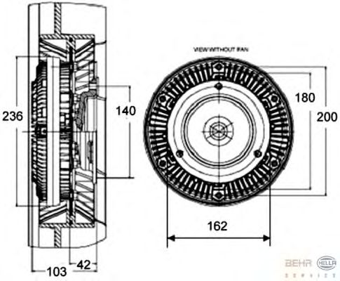 Вязкостная муфта вентилятора охлаждения HELLA 8MV 376 758-451