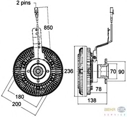 Вязкостная муфта вентилятора охлаждения HELLA 8MV 376 758-511