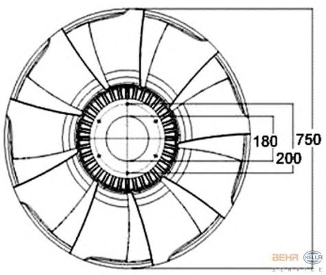 Крыльчатка вентилятора охлаждения HELLA 8MV 376 758-571