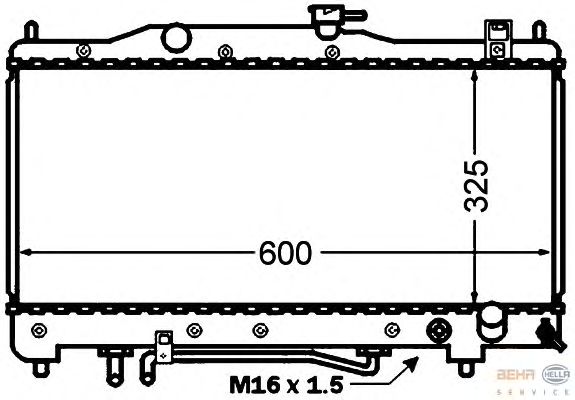 Радиатор, охлаждение двигателя HELLA 8MK 376 773-271