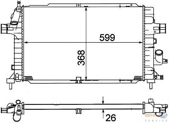 Радиатор, охлаждение двигателя HELLA 8MK 376 781-041