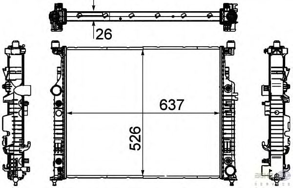 Радиатор, охлаждение двигателя HELLA 8MK 376 781-571