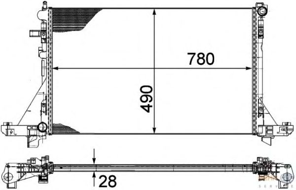 Радиатор, охлаждение двигателя HELLA 8MK 376 787-421