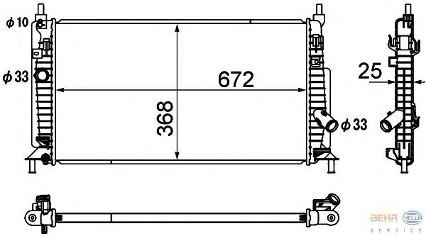 Радиатор, охлаждение двигателя HELLA 8MK 376 790-411