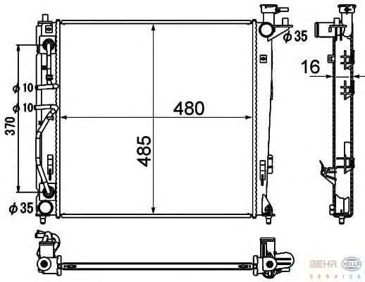 Радиатор, охлаждение двигателя HELLA 8MK 376 790-451