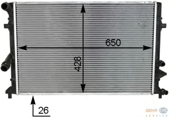 Радиатор, охлаждение двигателя HELLA 8MK 376 790-551
