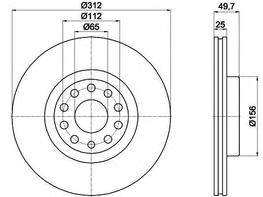 Тормозной диск HELLA 8DD 355 109-521 PRO