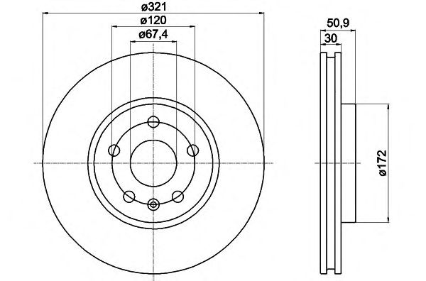 Тормозной диск HELLA 8DD 355 116-041 PRO
