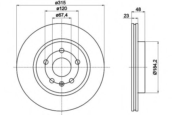 Тормозной диск HELLA 8DD 355 116-061 PRO