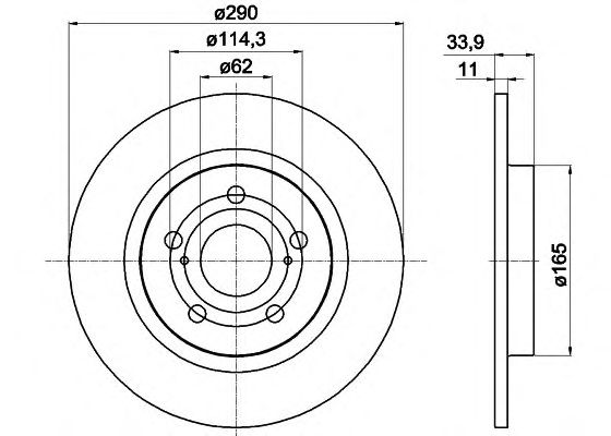 Тормозной диск HELLA 8DD 355 116-121