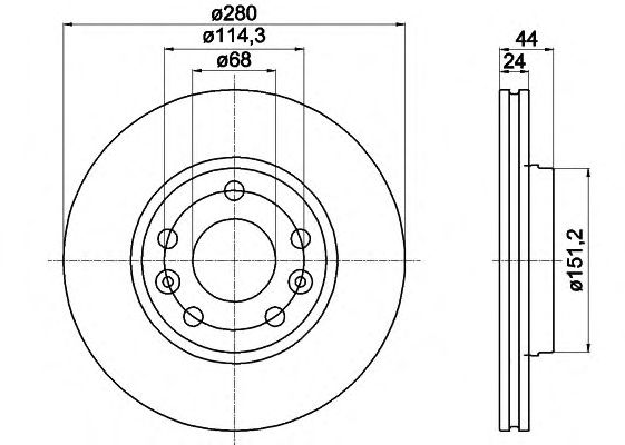 Тормозной диск HELLA 8DD 355 116-151 PRO