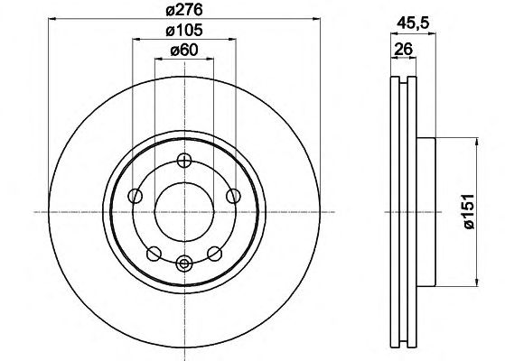 Тормозной диск HELLA 8DD 355 116-351 PRO