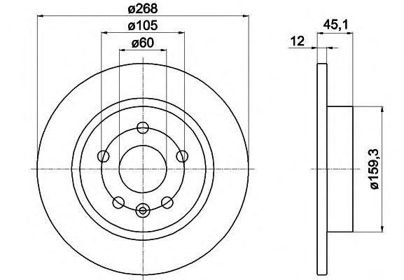 Тормозной диск HELLA 8DD 355 116-581 PRO