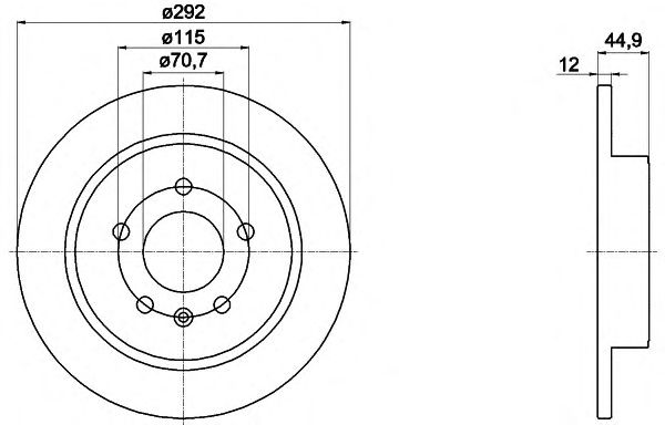 Тормозной диск HELLA 8DD 355 116-601 PRO