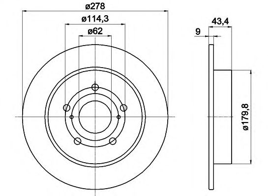 Тормозной диск HELLA 8DD 355 116-791
