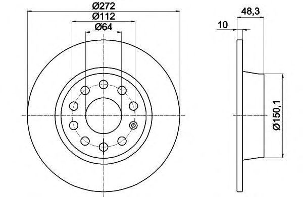 Тормозной диск HELLA 8DD 355 116-971 PRO