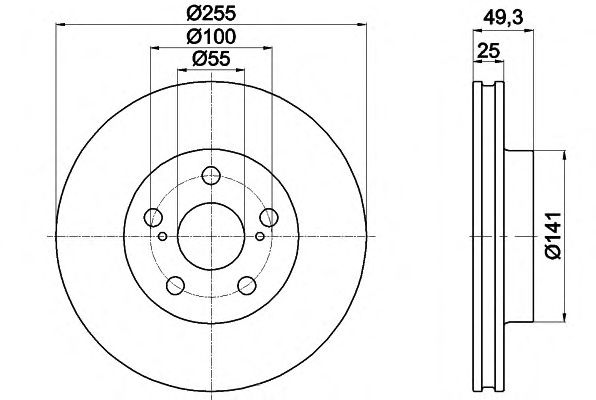 Тормозной диск HELLA 8DD 355 116-981 PRO