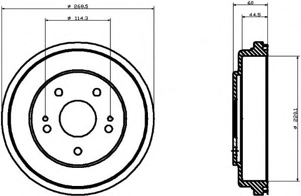 Тормозной барабан HELLA 8DT 355 300-291