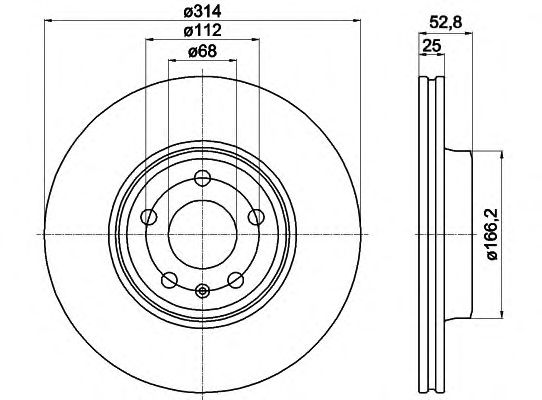 Тормозной диск HELLA 8DD 355 113-881 PRO