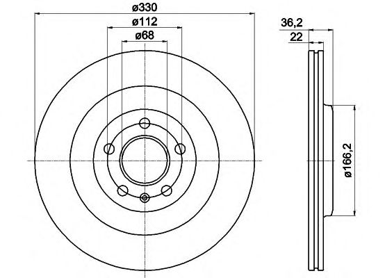 Тормозной диск HELLA 8DD 355 113-971 PRO