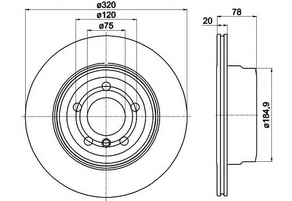 Тормозной диск HELLA 8DD 355 114-001 PRO