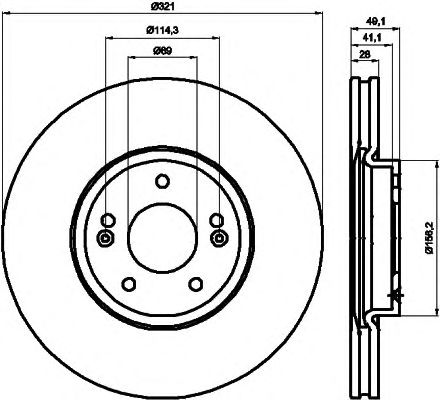 Тормозной диск HELLA 8DD 355 118-161 PRO