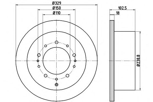 Гальмівний диск HELLA 8DD 355 115-061