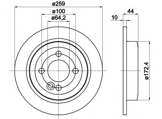 Тормозной диск HELLA 8DD 355 115-261 PRO