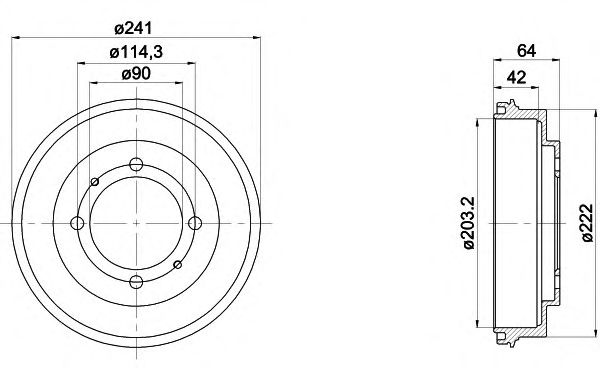 Тормозной барабан HELLA 8DT 355 300-841