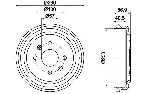 Тормозной барабан HELLA 8DT 355 300-961
