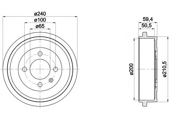 Тормозной барабан HELLA 8DT 355 301-571