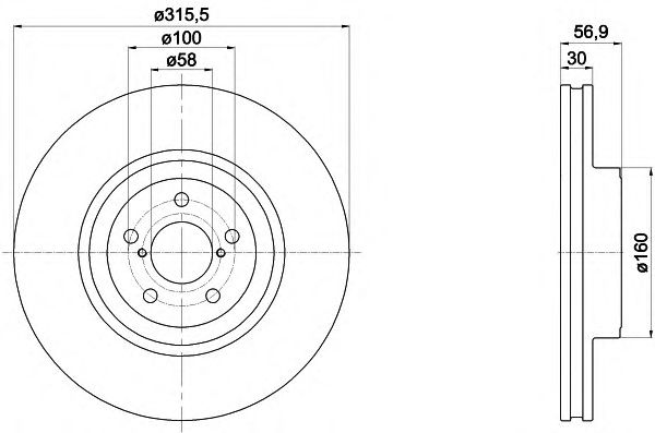 Тормозной диск HELLA 8DD 355 117-921 PRO