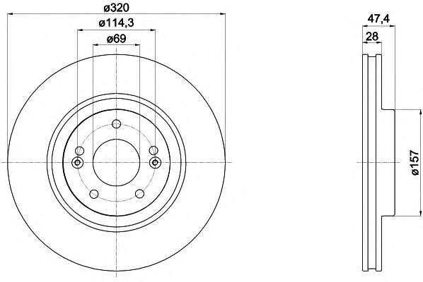 Тормозной диск HELLA 8DD 355 117-971 PRO