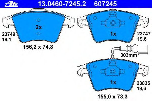 Тормозные колодки ATE 13.0460-7245.2
