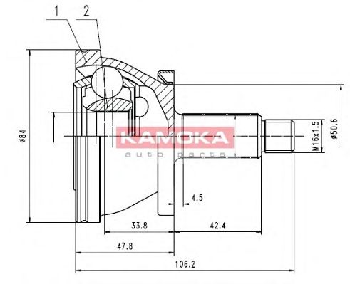 Комплект ШРУСов KAMOKA 7082
