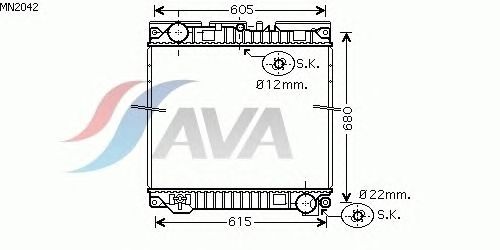 Радіатор, охолодження двигуна AVA QUALITY COOLING MN2042