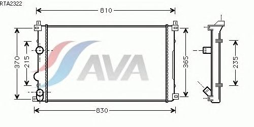 Радиатор, охлаждение двигателя AVA QUALITY COOLING RTA2322