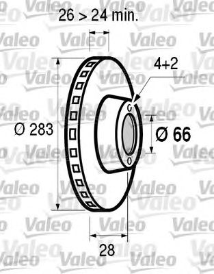 Тормозной диск VALEO 186533