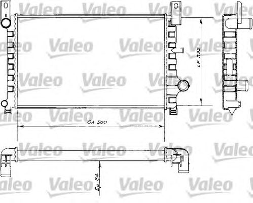 Радиатор, охлаждение двигателя VALEO 730484