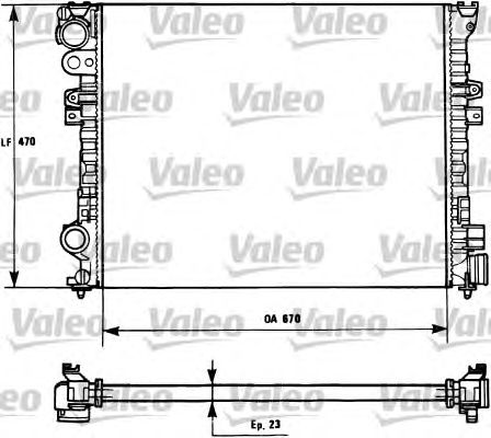 Радиатор, охлаждение двигателя VALEO 731166