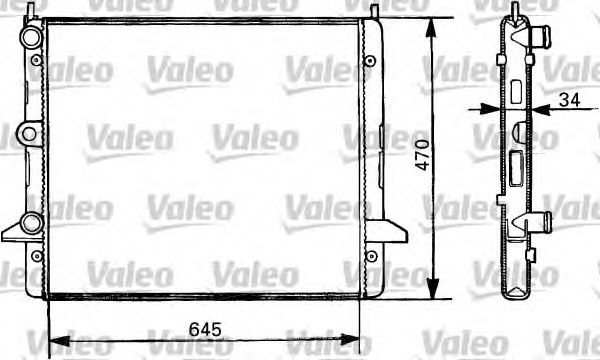 Радиатор, охлаждение двигателя VALEO 731387