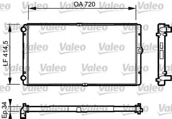 Радиатор, охлаждение двигателя VALEO 732177
