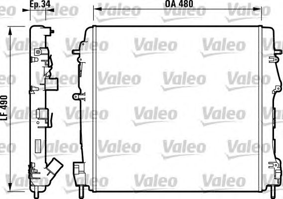 Радиатор, охлаждение двигателя VALEO 732717